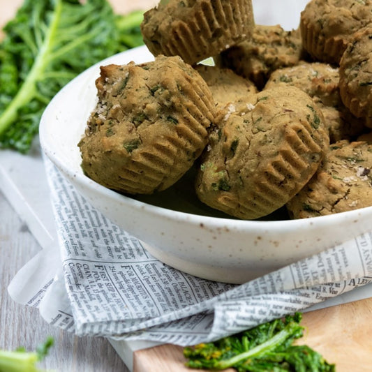 Gluten-Free Kale and Chive Savory Muffins